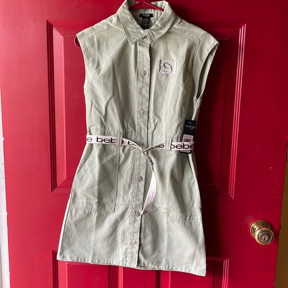 Bebe Frosty Girl Belted Cargo Dress
